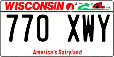 WI license plate 770XWY