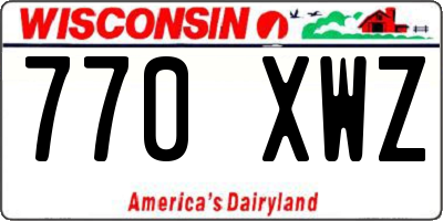 WI license plate 770XWZ