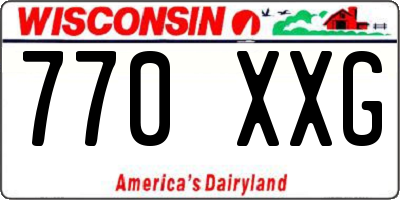 WI license plate 770XXG