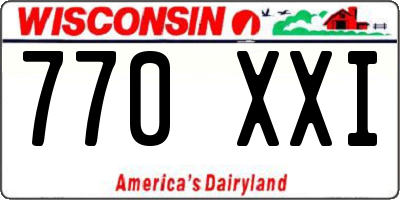 WI license plate 770XXI