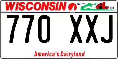 WI license plate 770XXJ