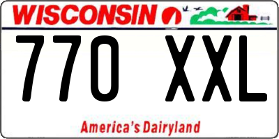 WI license plate 770XXL