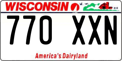 WI license plate 770XXN
