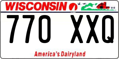 WI license plate 770XXQ