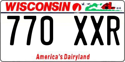 WI license plate 770XXR