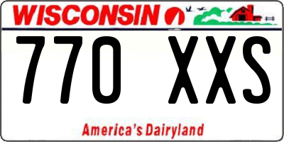 WI license plate 770XXS