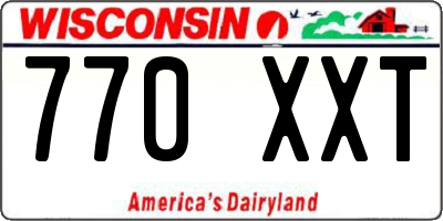 WI license plate 770XXT
