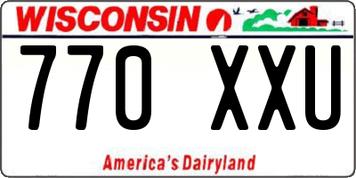 WI license plate 770XXU