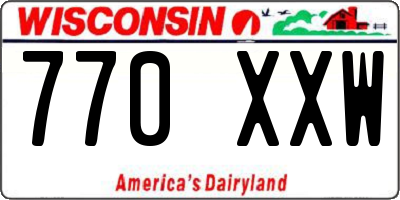 WI license plate 770XXW