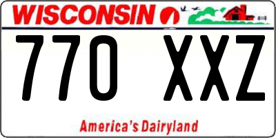 WI license plate 770XXZ