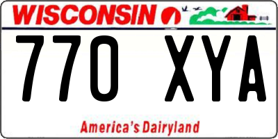 WI license plate 770XYA