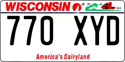 WI license plate 770XYD