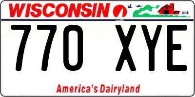 WI license plate 770XYE