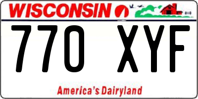 WI license plate 770XYF