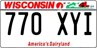WI license plate 770XYI