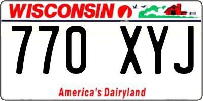 WI license plate 770XYJ