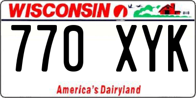 WI license plate 770XYK