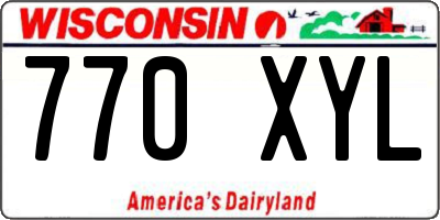 WI license plate 770XYL