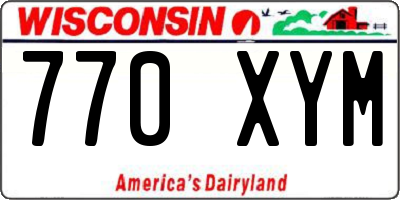 WI license plate 770XYM