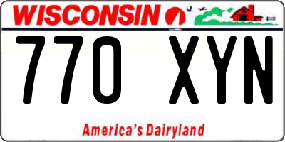 WI license plate 770XYN