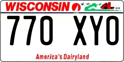 WI license plate 770XYO