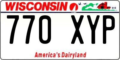 WI license plate 770XYP