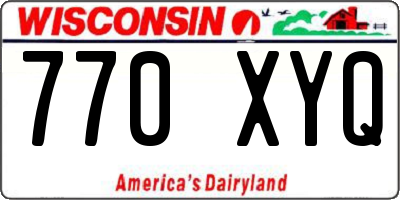 WI license plate 770XYQ
