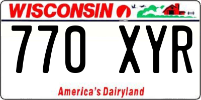 WI license plate 770XYR