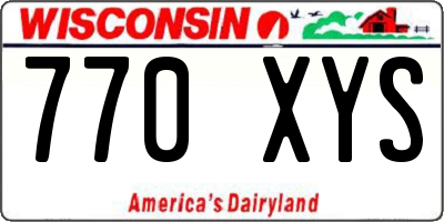 WI license plate 770XYS