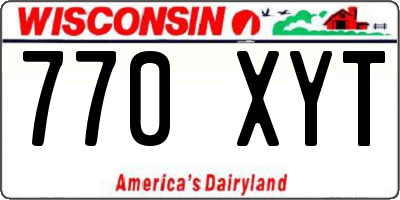 WI license plate 770XYT