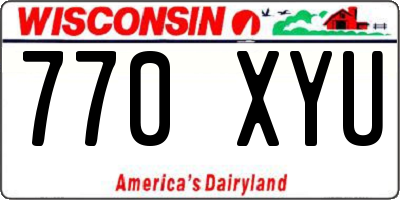 WI license plate 770XYU