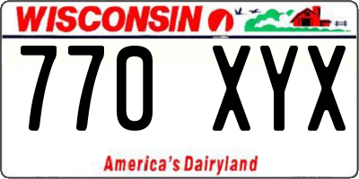 WI license plate 770XYX