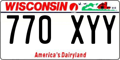 WI license plate 770XYY