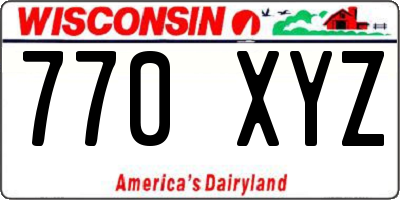 WI license plate 770XYZ