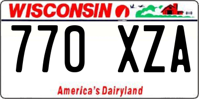 WI license plate 770XZA