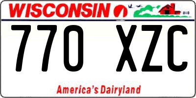 WI license plate 770XZC