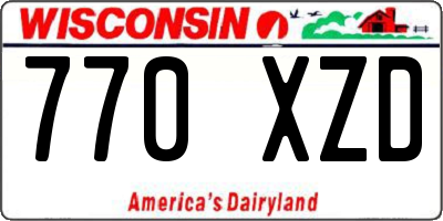 WI license plate 770XZD