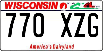 WI license plate 770XZG