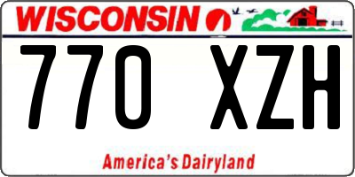 WI license plate 770XZH