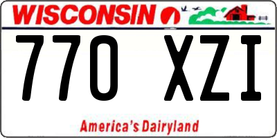 WI license plate 770XZI