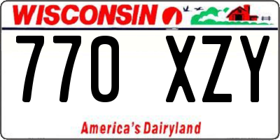 WI license plate 770XZY