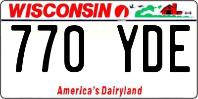 WI license plate 770YDE