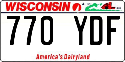 WI license plate 770YDF