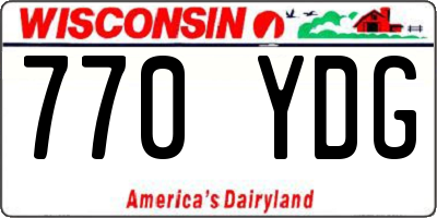 WI license plate 770YDG