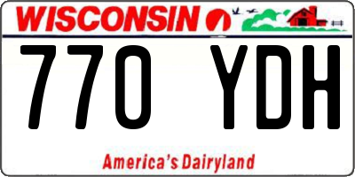 WI license plate 770YDH