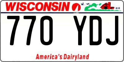 WI license plate 770YDJ