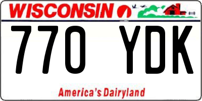 WI license plate 770YDK