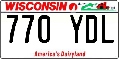 WI license plate 770YDL