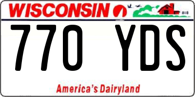 WI license plate 770YDS