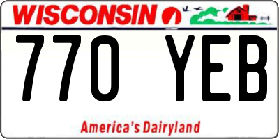 WI license plate 770YEB